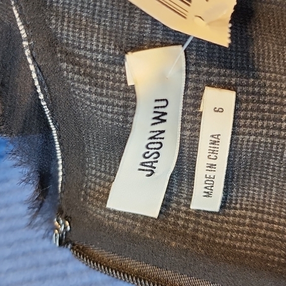 NWT Jason Wu Pleated Houndstooth Plaid Sleeveless Midi Dress - Picture 12 of 14